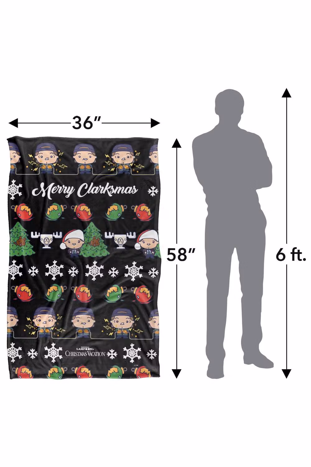 Warner Bros. Christmas Vacation Merry Clarkmas Super Soft Fleece Throw Blanket, Multicolour, W: 91 cm, D: 147 cm – 7