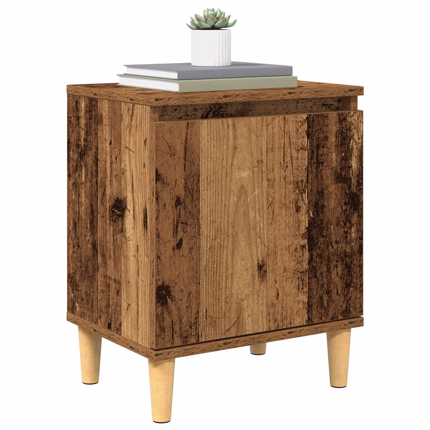 Berkfield Home Old Wood Bedside Table in Brown, Solid Reclaimed Wood, W/D/H: 40 x 30 x 50 cm – 3