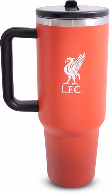 Hy-Pro Officially Licensed Liverpool Thermal Flask with Handle and Straw, 1.18 l, Stainless Steel, Black and Red – 3