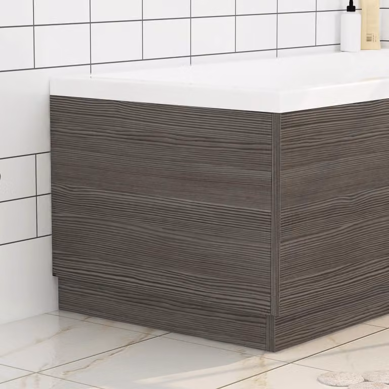 Royal Bathrooms Turin Grey Elm MDF Bath End Panel, Width: 70 cm