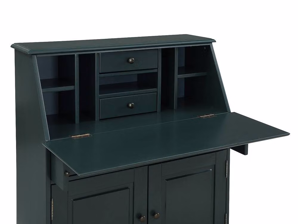 Vente-unique CLEORE Pine and MDF Secretary Desk in Green – 3