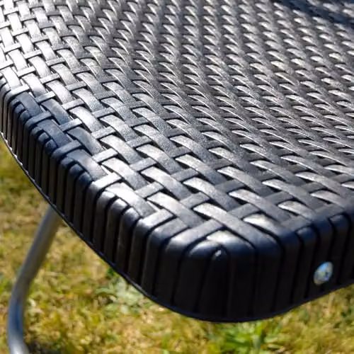 Garden Gear Rattan Effect 2 Seater Folding Bistro Set in Black with Powder Coated Steel Frame – 4
