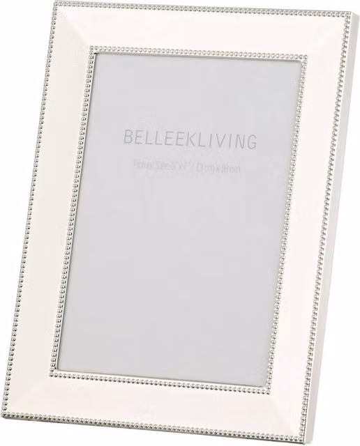 Belleek Living Classic Rectangular Metal Tabletop Photo Frame, Silver, W/H: 12.7 x 17.78 cm