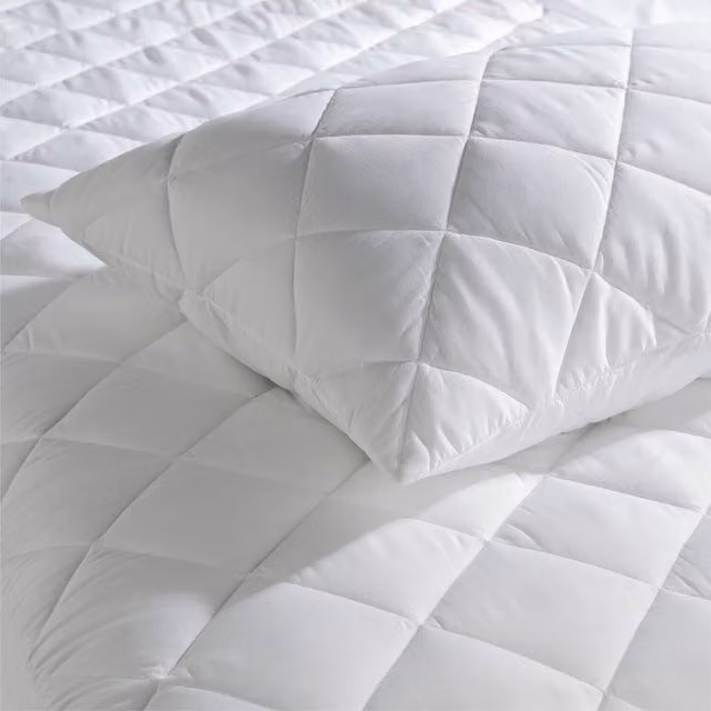 Ezysleep Soft Quilted Mattress and Pillow Protector Set, White, W/D/H: 90 x 200 cm