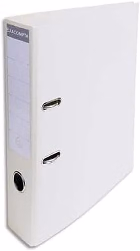 Exacompta Prem'Touch PVC Lever Arch File for A4 Documents, White, Spine Width: 7 cm, W/D/H: 32 x 29 cm