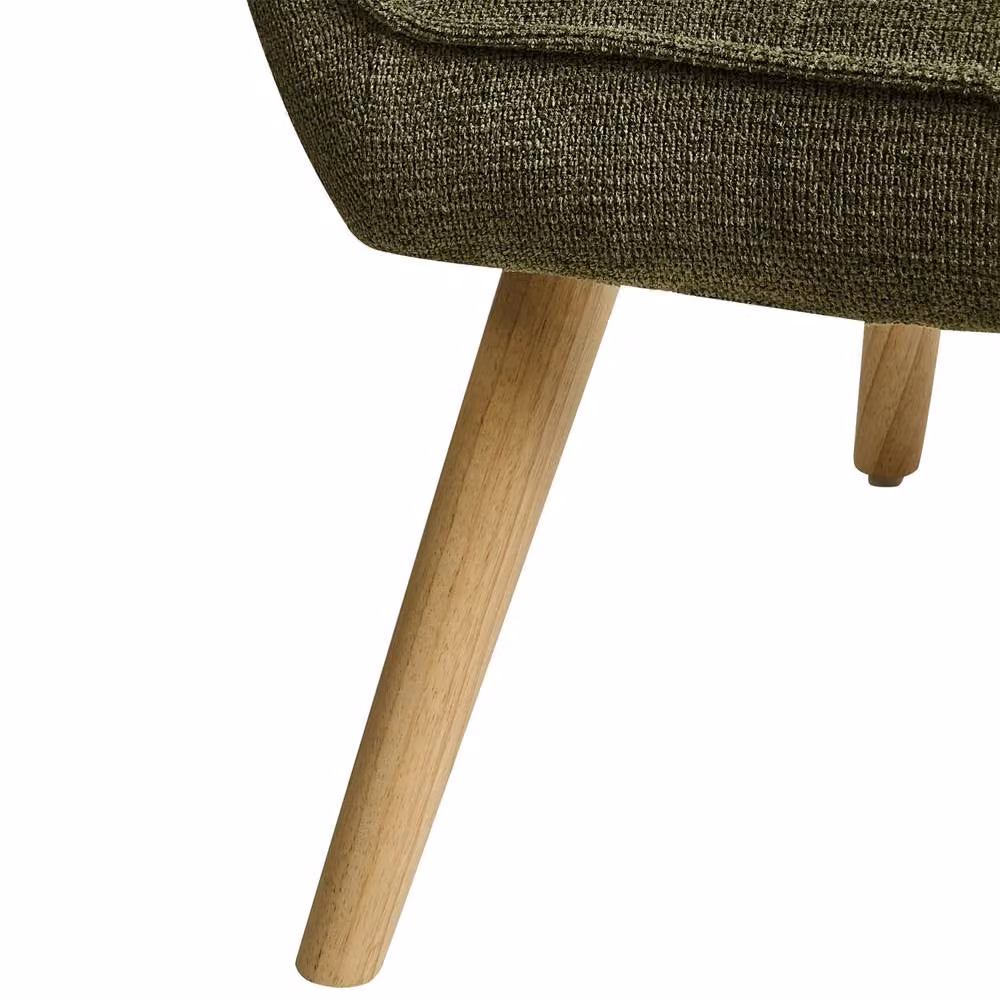 Wyld and Coco Green Tub Armchair with Rubberwood Legs – 5
