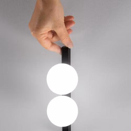 Netlighting Ping Pong 2 Light Modern Wall Lamp in Black with Glass Spheres, 500Lm, 3000K Warm White – 2