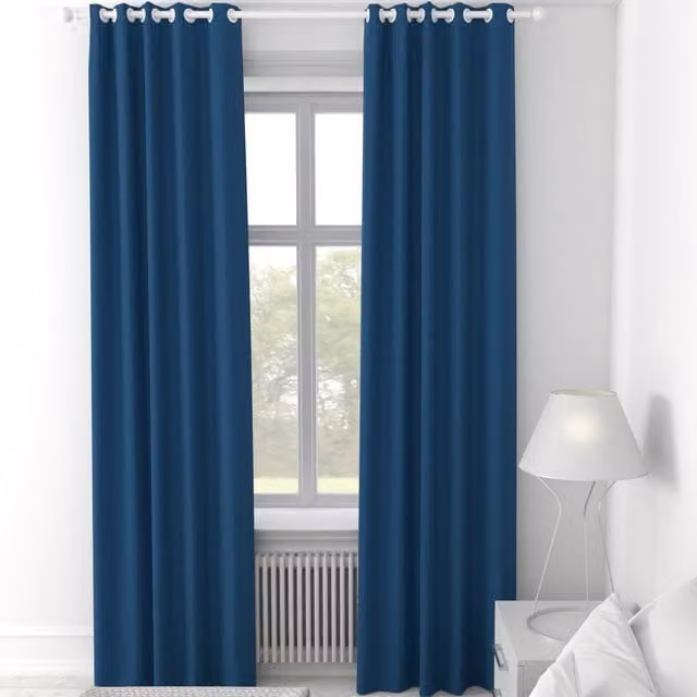 Terrys Clarence Blue Velvet Made to Measure Eyelet Curtain Panel