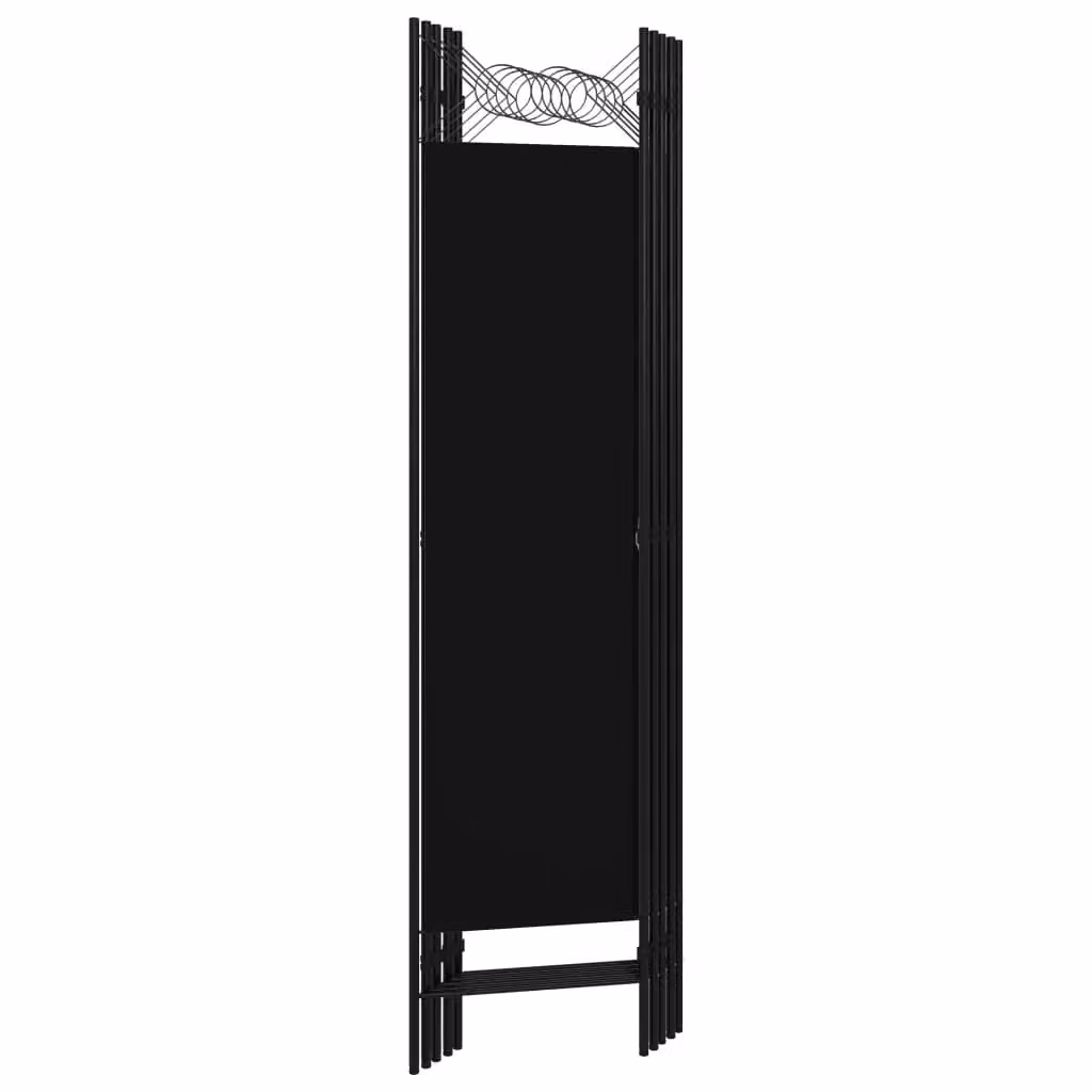 Berkfield Home 5-Panel Modern Metal Room Divider in Matt Black, H 180 cm x W 200 cm – 3