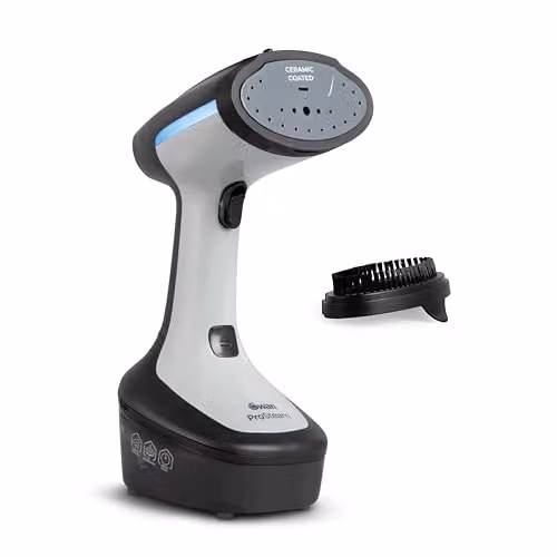 Swan Handheld Portable Garment Steamer with Ceramic Steam Panel, 1500W, Black or Grey