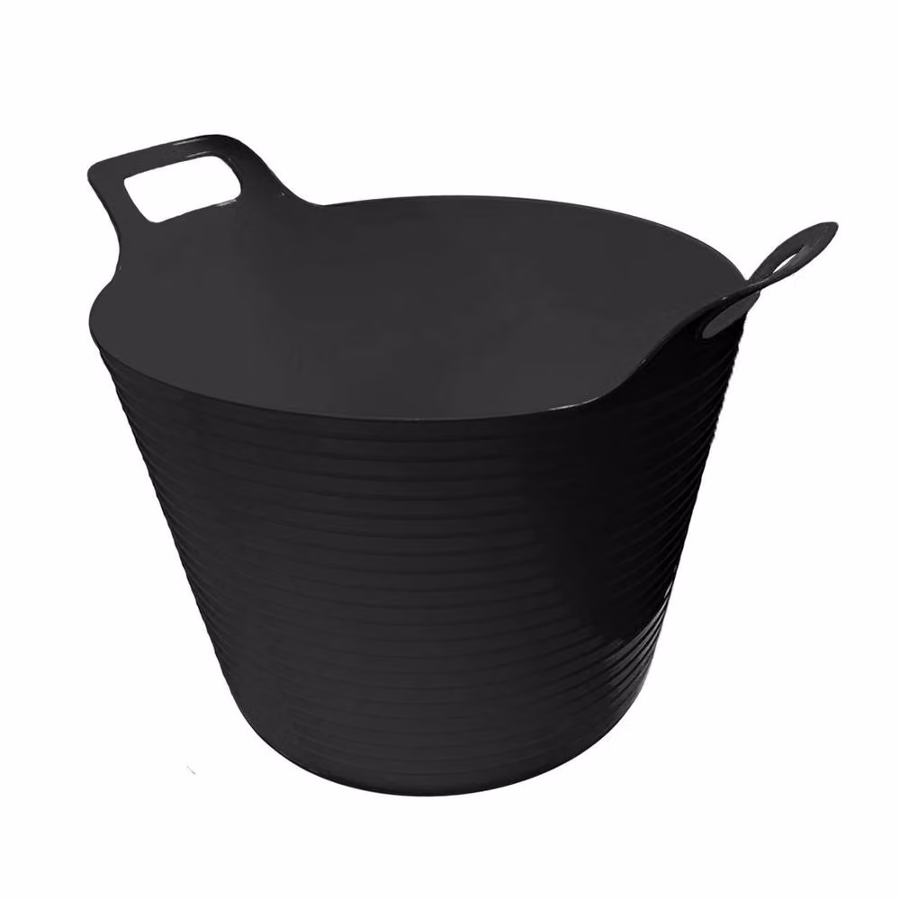 EONLION Black Foldable Plastic Bucket Storage for Garden with Handles, Height: 100 cm – 2
