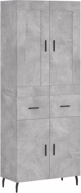 Berkfield Home Modern Highboard in Concrete Grey, W: 69.5 cm, D: 34 cm, H: 180 cm – 1