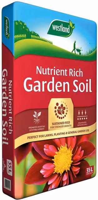 Westland Nutrient Rich Brown Lawn Soil, 35 kg