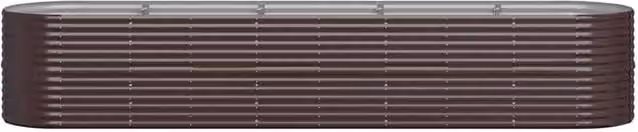 Berkfield Home Garden Raised Bed in Brown Powder-coated Steel, W/D/H: 368 x 80 x 68 cm – 1