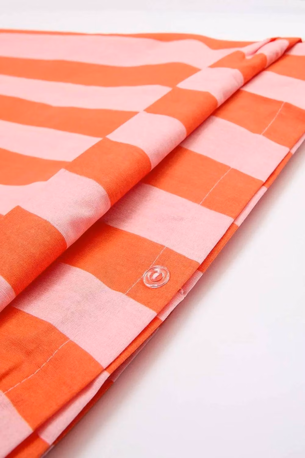 WOVCOR Striped Double Duvet Set and Elasticated Fitted Sheet, Multicolour Orange, 200 x 220 cm – 3