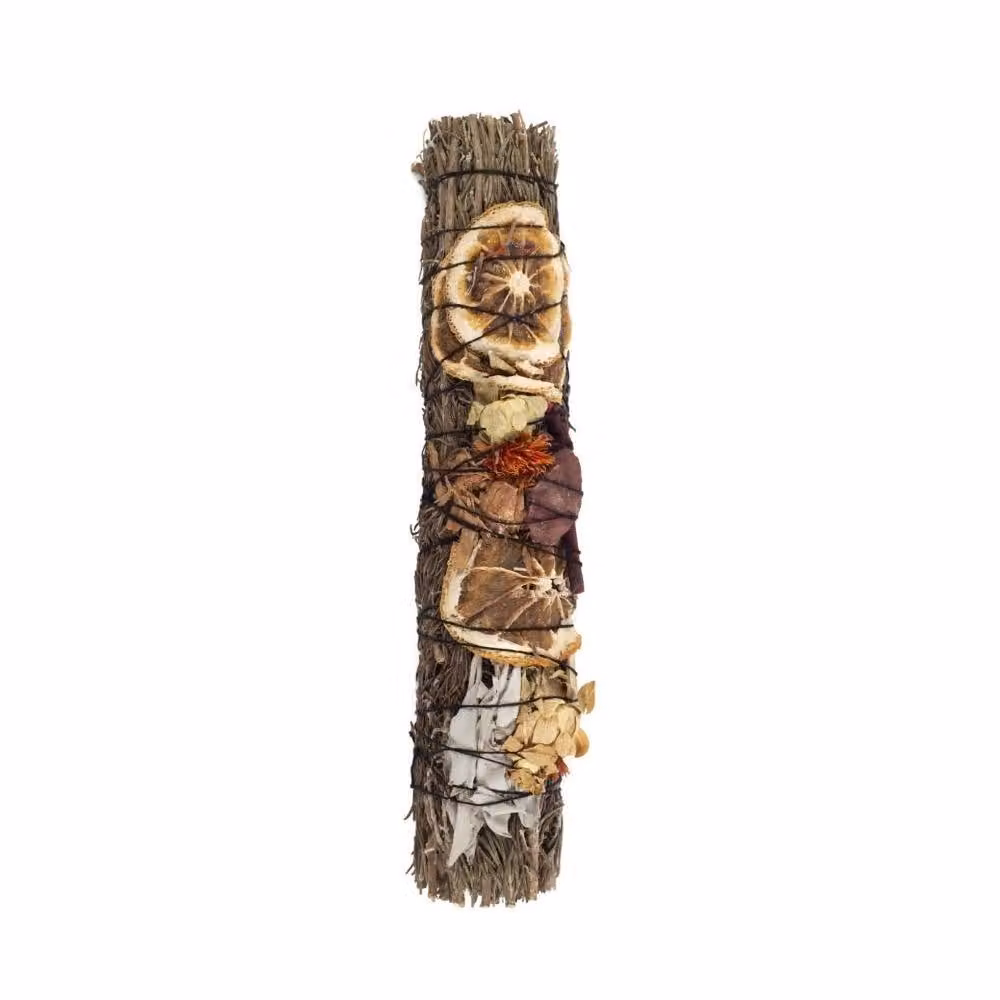 Uniqueful Ritual Wand Smudge Stick with Rosemary, Palo Santo and Red Jasper in White and Multicolour – 2