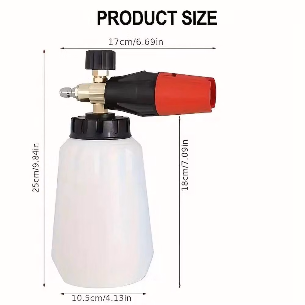 Spetlek 1L White Adjustable 1/4" Quick Release Foam Cannon Bottle – 2