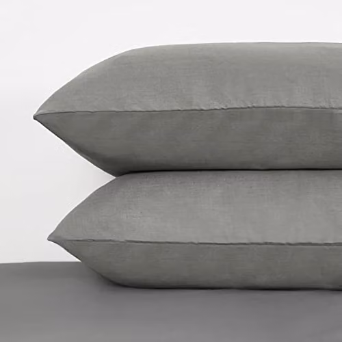 Highams 10 Pack Plain Grey 100% Cotton Housewife Pillowcases – 2