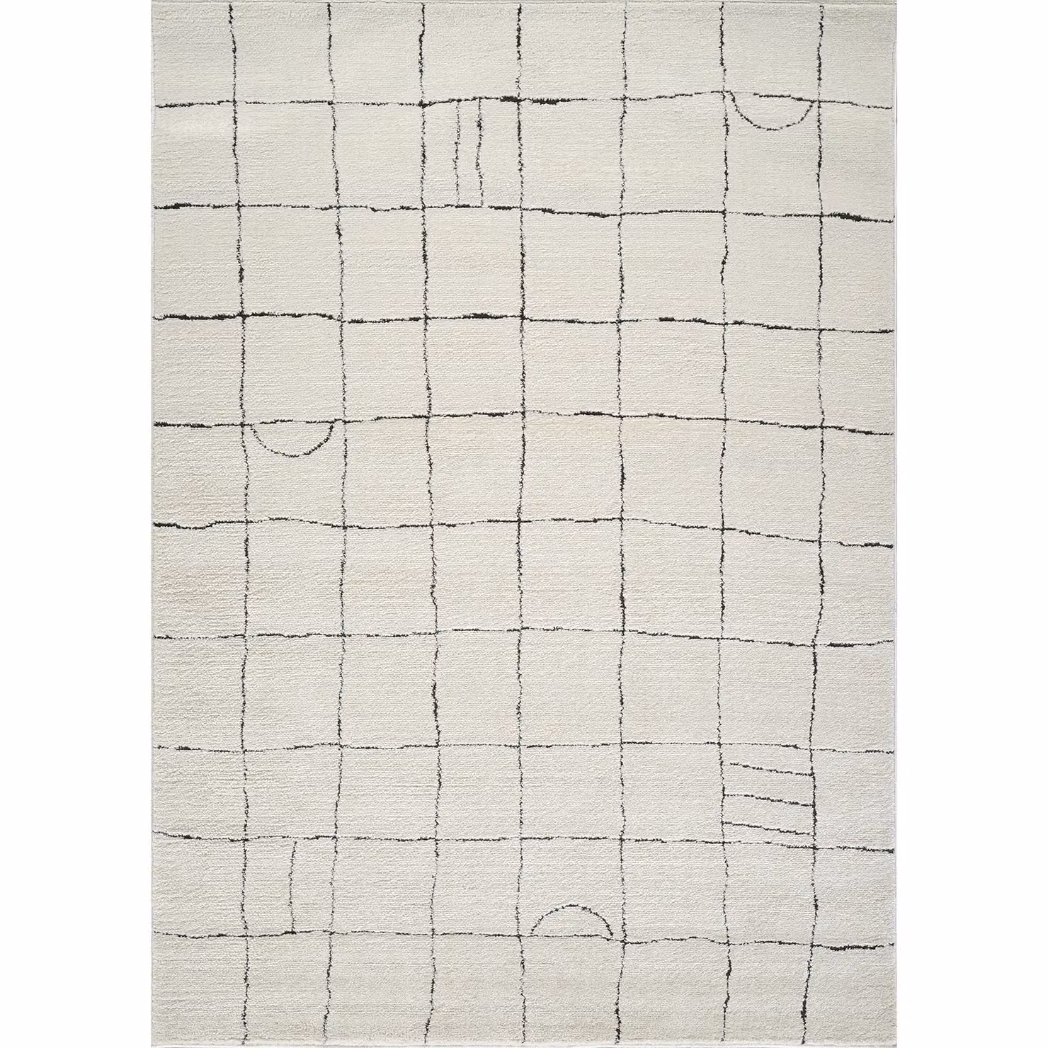 Livabliss Freud Modern Geometric High Pile Rug in Black, Brown and White, W: 160 cm, D: 215 cm – 2
