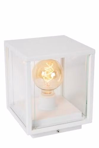 Lucide Claire White Metal Bollard Garden Floor Light with E27 Socket and IP54 Rating – 1
