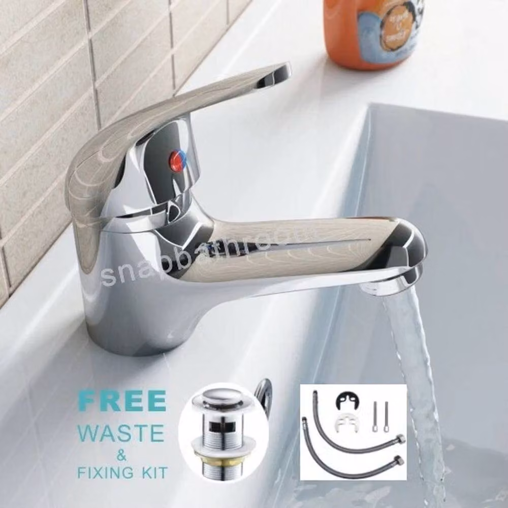 PAWNORA Chrome Single Lever Bathroom Basin Mixer Tap with Pop Up Waste in Silver – 2