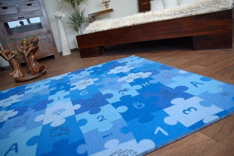RugsX Puzzle Rug in Blue, W: 100 cm, L: 250 cm – 3