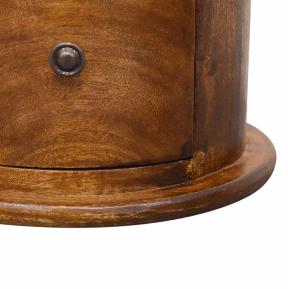 STILVORA Mini Chest of Drawers with 2 Drawers in Brown Glossy Wood – 6