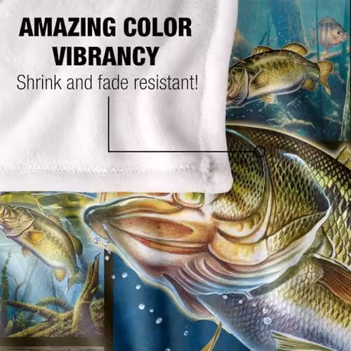 JQ Licensing Bass Fishing Silky Touch Super Soft Throw Blanket, Multicolour, W: 152 cm, D: 127 cm – 3