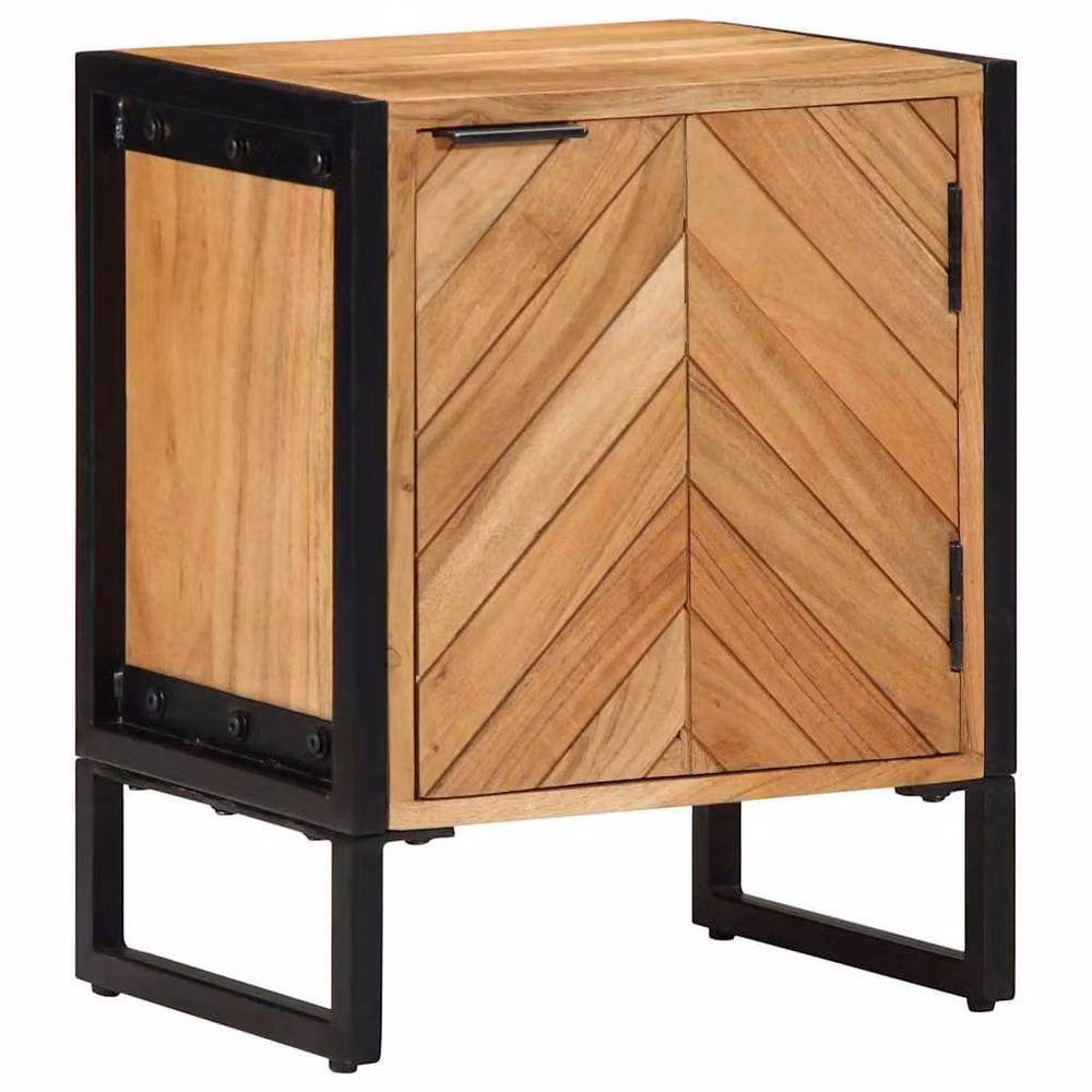Berkfield Home Modern Bedside Cabinet in Brown Solid Acacia Wood, W/D/H: 40 x 30 x 50 cm – 2