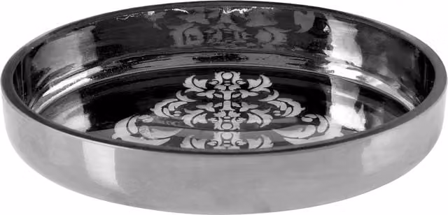 Orsina Elissa Oval Soap Dish in Silver with Decorative Leaf Motifs