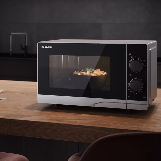 Sharp 20L Solo Manual Microwave Oven, Silver