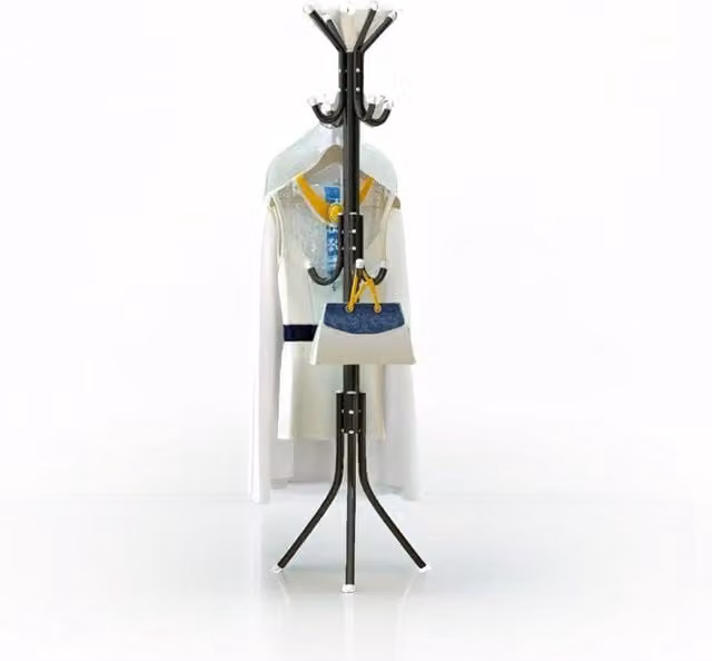Modcraft Modern 12 Hook Metal Coat Stand and Umbrella Hanger in Black
