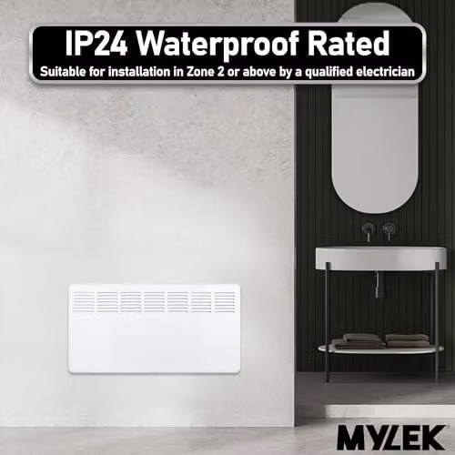 Mylek 2000W Smart WiFi Electric Panel Convector Heater, White, W: 81 cm – 3