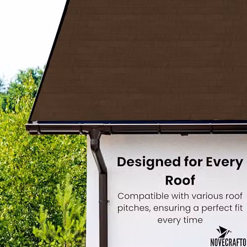 Novecrafto Heavy Duty Bitumen Asphalt Roof Shingles, Brown, 20 Pieces, W: 100 cm, H: 34 cm – 8