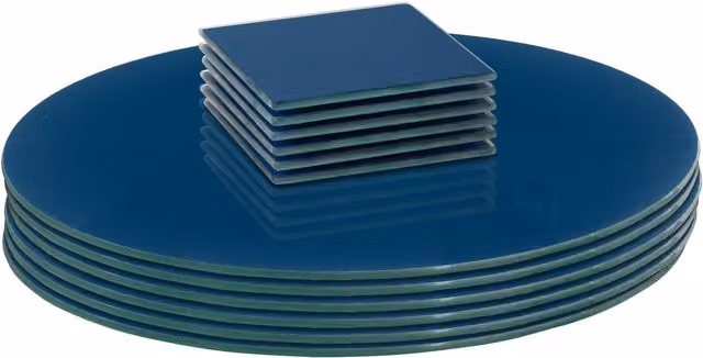 Harbour Housewares 12pc Blue Glass Placemats and Coasters Set, Diameter: 30 cm – 4