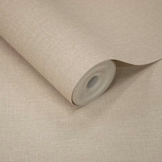 Grandeco Cirrus Plain Scrubbable Wallpaper in Beige