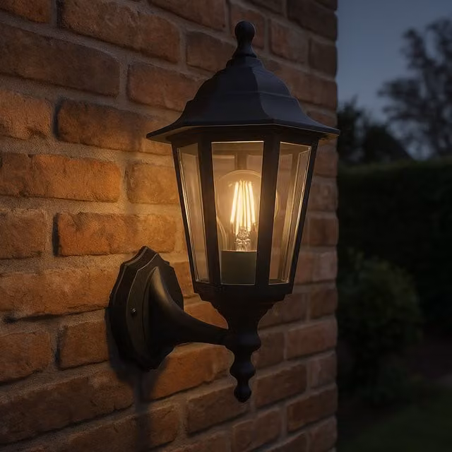 Eglo Olgiata-E Black Plastic Outdoor Wall Lantern with Transparent Shade