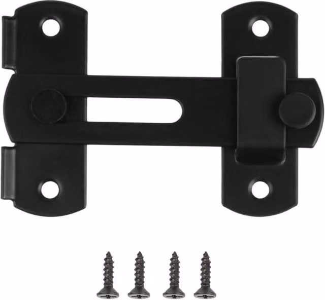 KDMD 180 Degree Flip Sliding Barn Door Lock Stainless Steel Latch in Black – 1