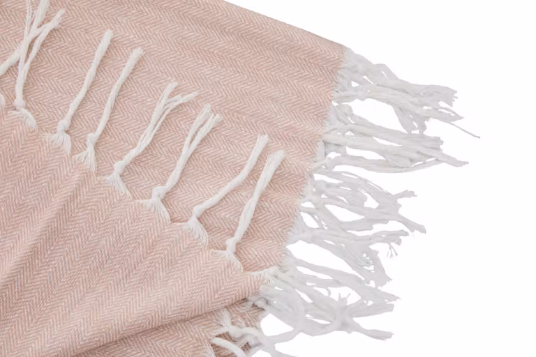 Orsina Poppy Red Hammam Towel, 100% Cotton Quick Dry Woven Texture Lightweight Throw Blanket in Light Brown