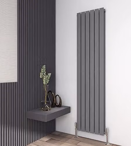 MCC Direct Anthracite Designer Flat Panel Double Central Heating Radiator, H: 180 cm, W: 40.8 cm