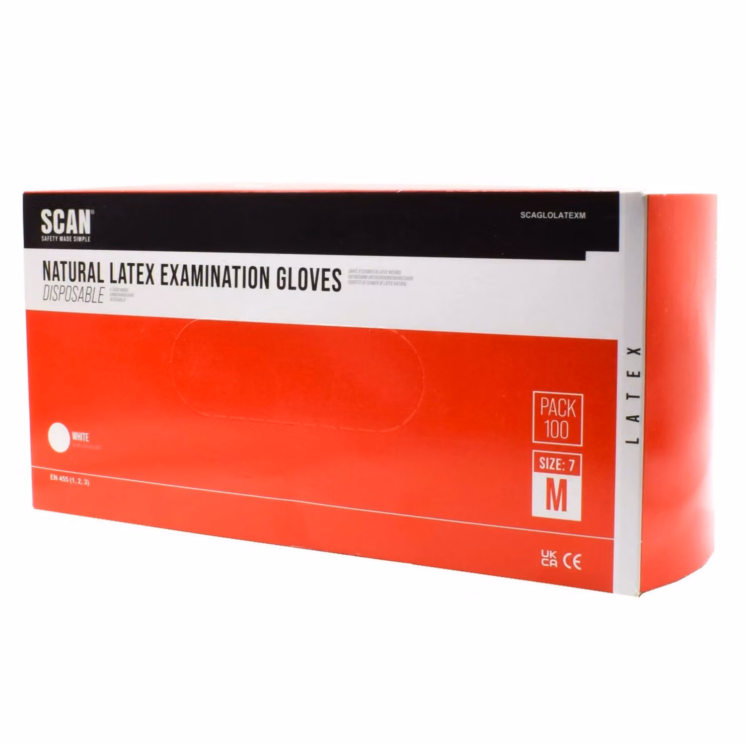 Scan White Multicolour Latex Examination Gloves, Size: Large – 3