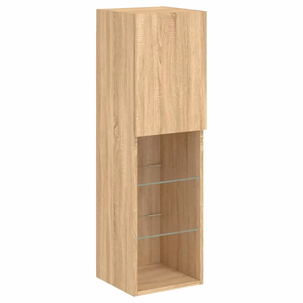 Berkfield Home 5 Piece Modern TV Wall Unit with Integrated LED Lighting in Sonoma Oak Brown – 3