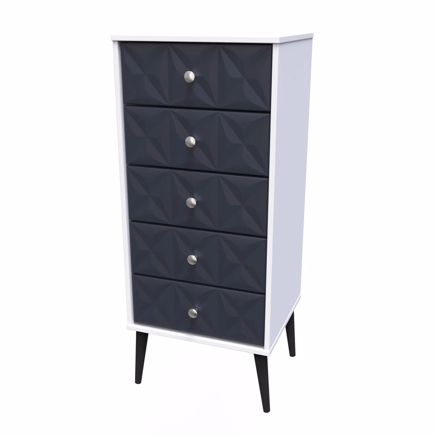 2 U Toledo 5 Drawer Tall Bedside Chest in Dark Blue – 2