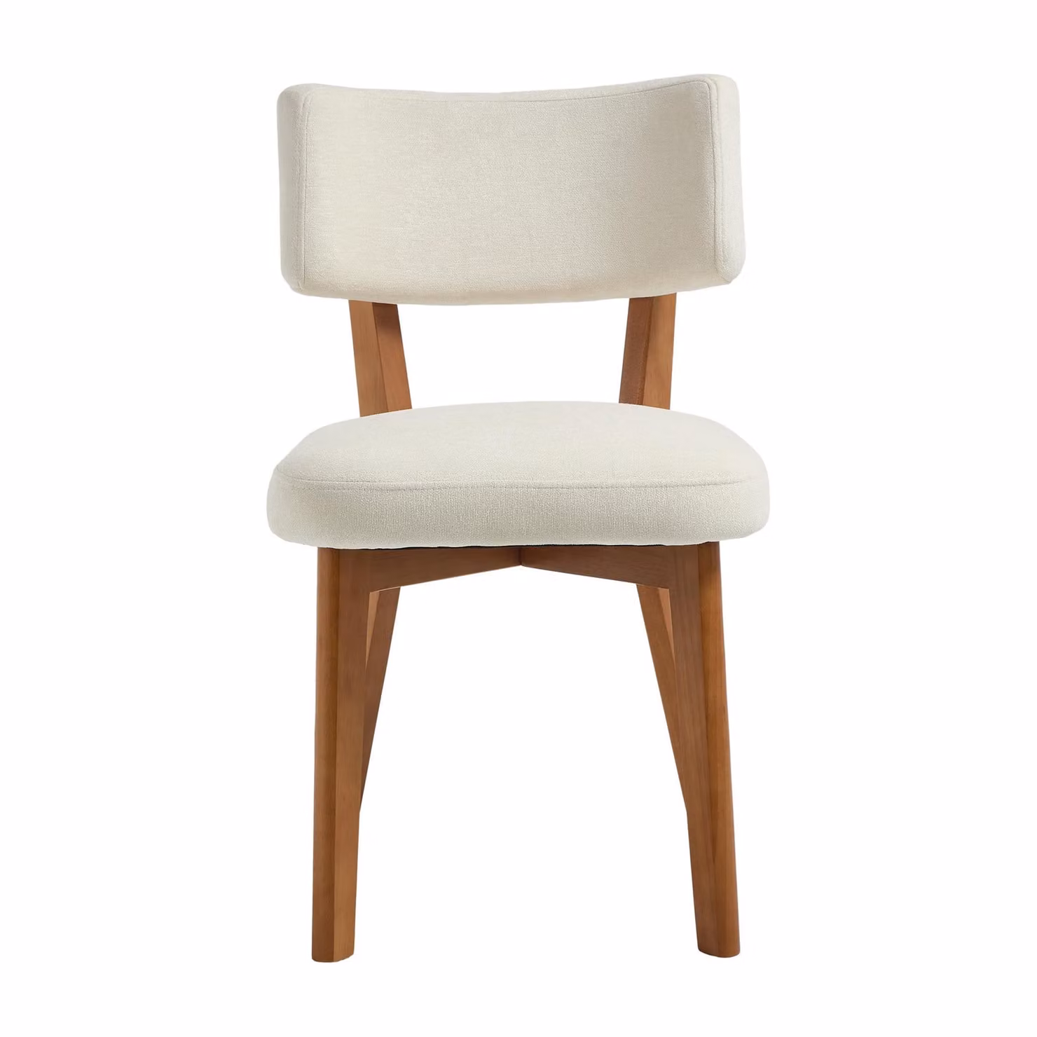 Aosom UK Mid-Century Upholstered Dining Chairs in Beige, H 77 x W 54.5 x D 47 cm – 2