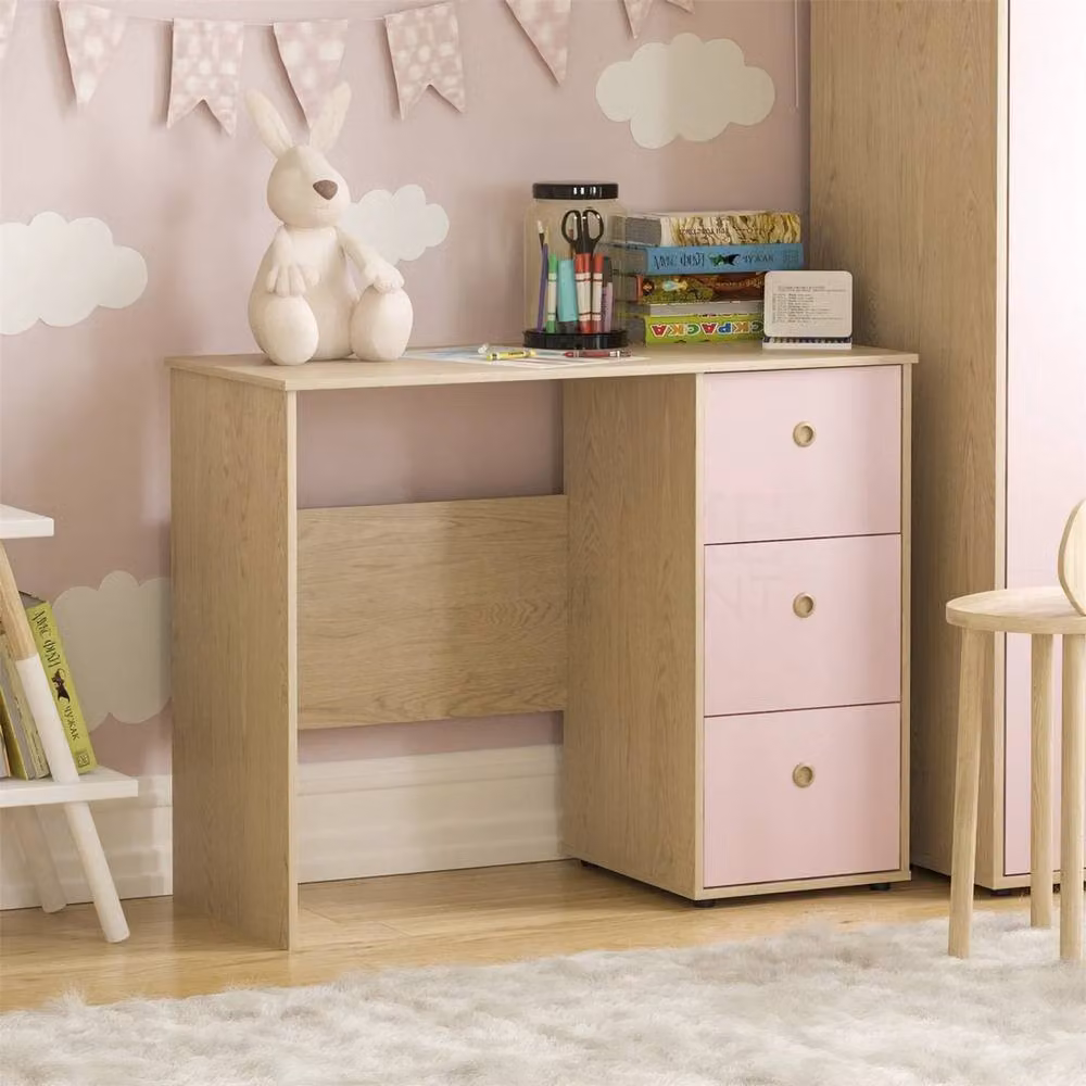 ERGOVEXA Multicolour Computer Desk and 3 Drawer Dressing Table Workstation – 2