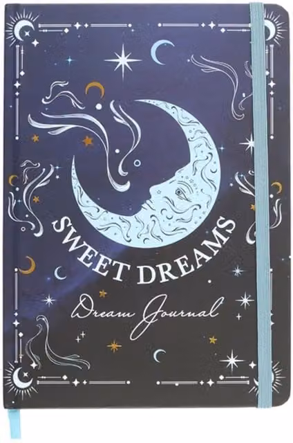 KDMK A5 Dream Journal with Celestial Moon and Stars Design, Blue Hardcover Lined Paper Notebook