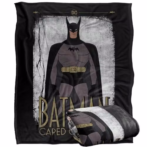 Warner Bros. Batman Caped Crusader Animated Series Super Soft Fleece Throw Blanket, Multicolour, W: 127 cm, D: 152.4 cm