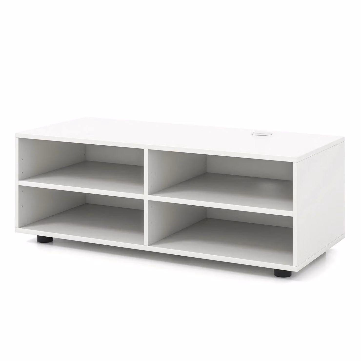 Costway White Wooden TV Stand and Modern Media Console Table for TVs up to 40 Inches – 3