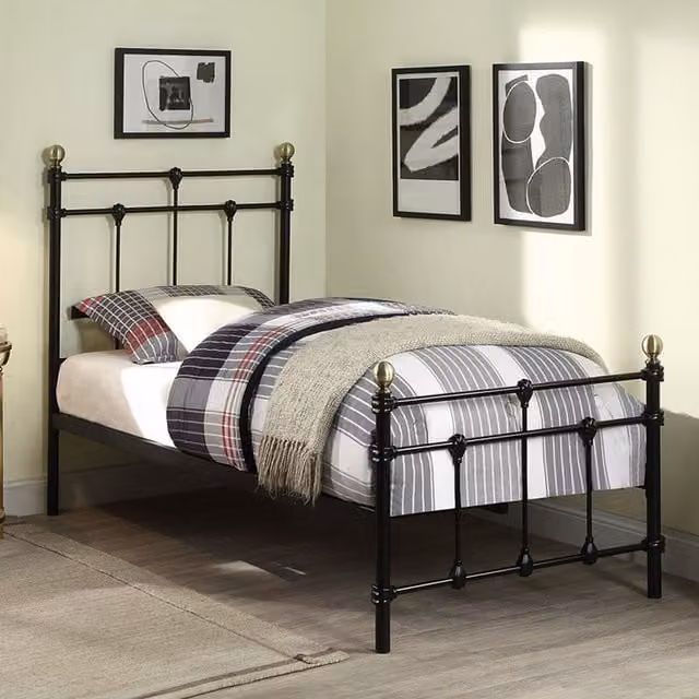 SlumberWorx Classic Metal Bed Frame in Black