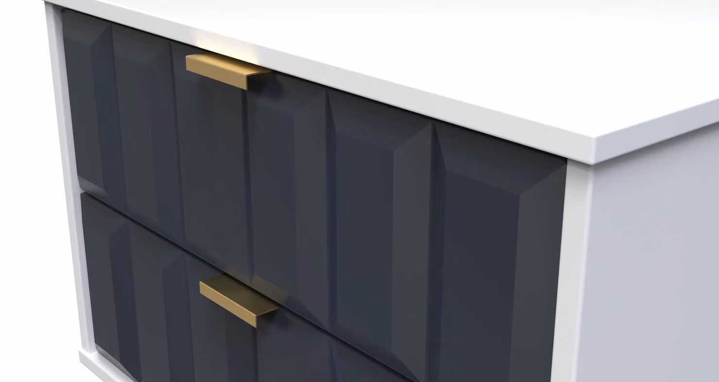 2 U Metro 2 Drawer Side Table in Dark Blue and Gold – 3